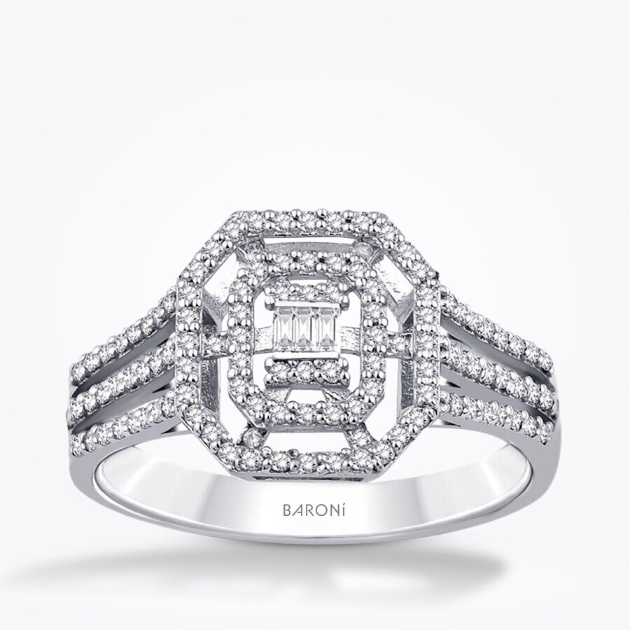 0.31 Karat Pırlanta Baget Yüzük - Baroni Diamond