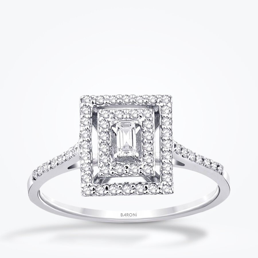0.35 Karat Pırlanta Baget Yüzük - Baroni Diamond