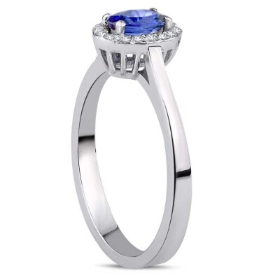 0.31 Karat Pırlanta Safir Yüzük - 2
