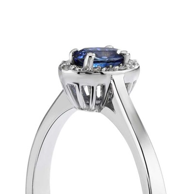 0.31 Karat Pırlanta Safir Yüzük - 3