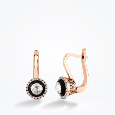 0.32 Karat Elmas Küpe - 1