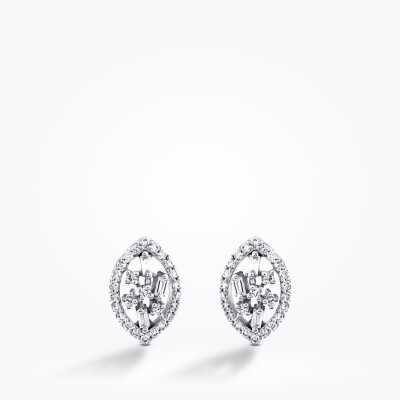 0.32 Karat Pırlanta Baget Küpe - 2