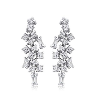 0.32 Karat Pırlanta Baget Trend Küpe - Baroni Diamond (1)