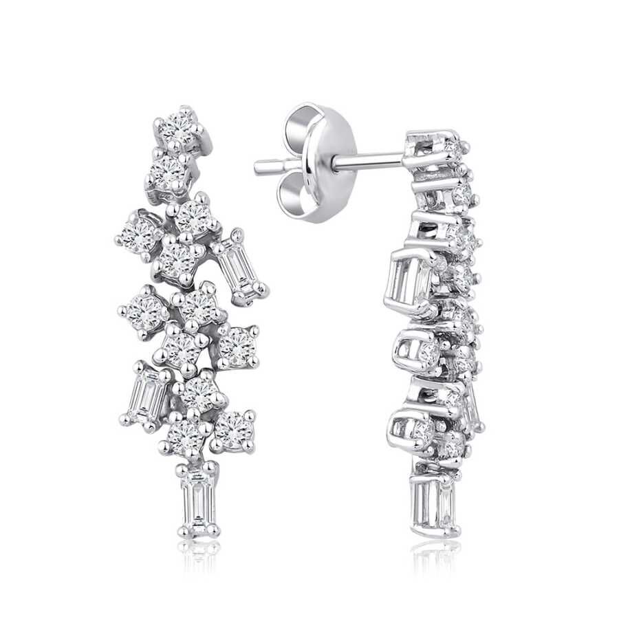 0.32 Karat Pırlanta Baget Trend Küpe - Baroni Diamond