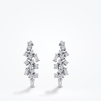 0.32 Karat Pırlanta Baget Trend Küpe - Baroni Diamond (1)