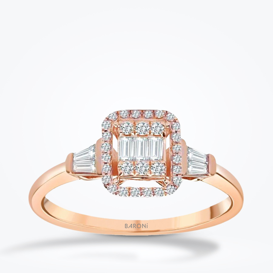 0.32 Karat Pırlanta Baget Yüzük - Baroni Diamond