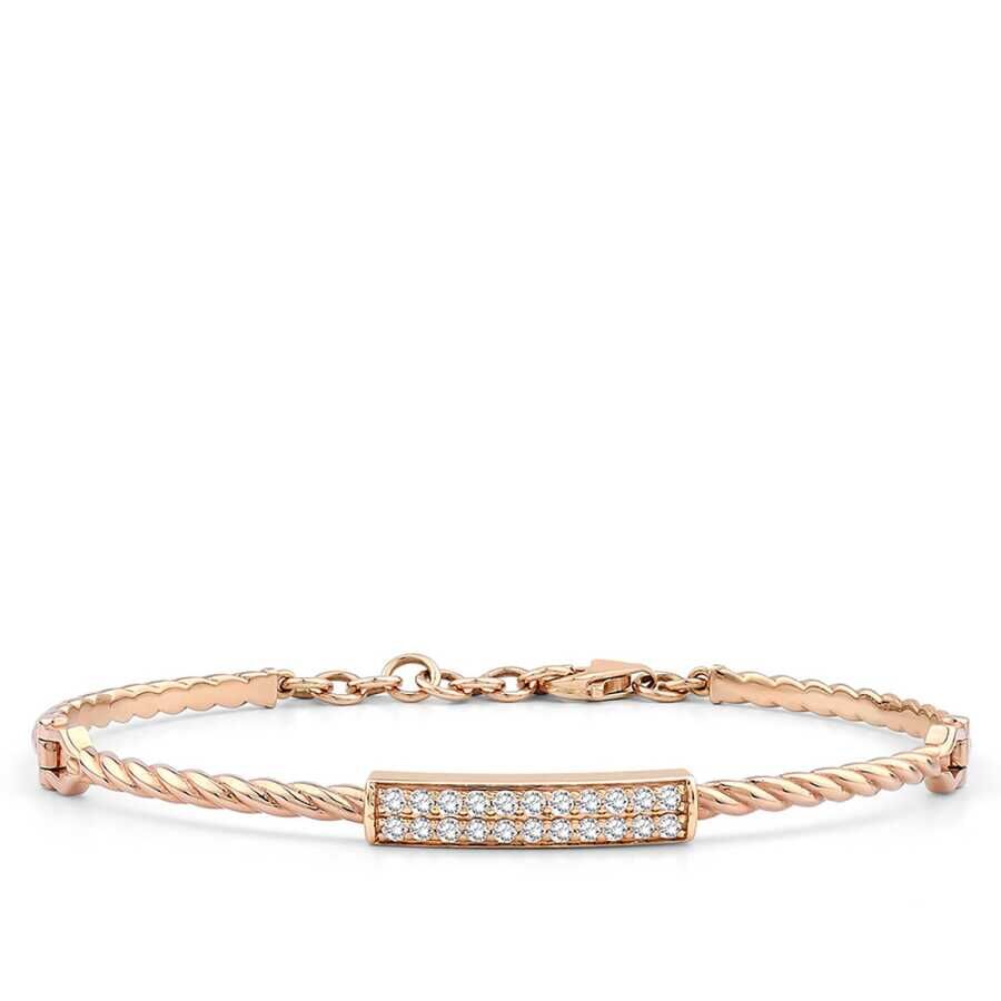 0.32 Karat Pırlanta Burgulu Rose Kelepçe