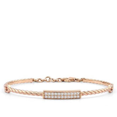 0.32 Karat Pırlanta Burgulu Rose Kelepçe - 1