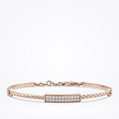 0.32 Karat Pırlanta Burgulu Rose Kelepçe - 1