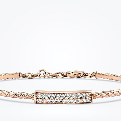 0.32 Karat Pırlanta Burgulu Rose Kelepçe - 2