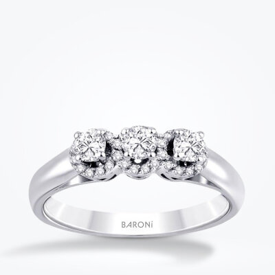 0.32 Karat Pırlanta Elmas Tria Yüzük - 1