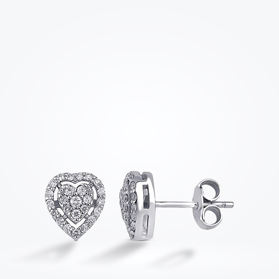0.32 Karat Pırlanta Kalp Küpe - Baroni Diamond