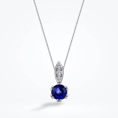 0.32 Karat Pırlanta Safir Kolye - Baroni Diamond (1)