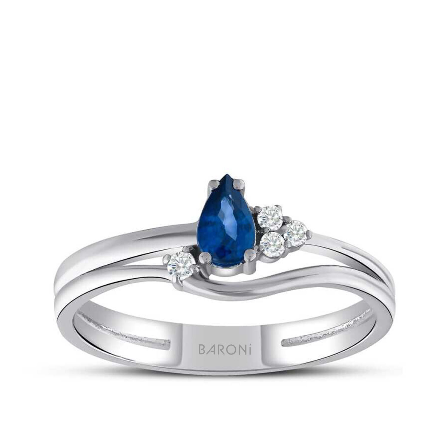0.32 Karat Pırlanta Safir Yüzük - Baroni Diamond