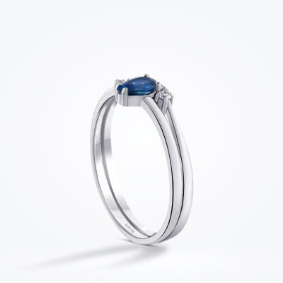 0.32 Karat Pırlanta Safir Yüzük - Baroni Diamond (1)