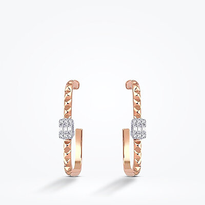 0.32 Karat Pırlanta Trend Küpe - 1