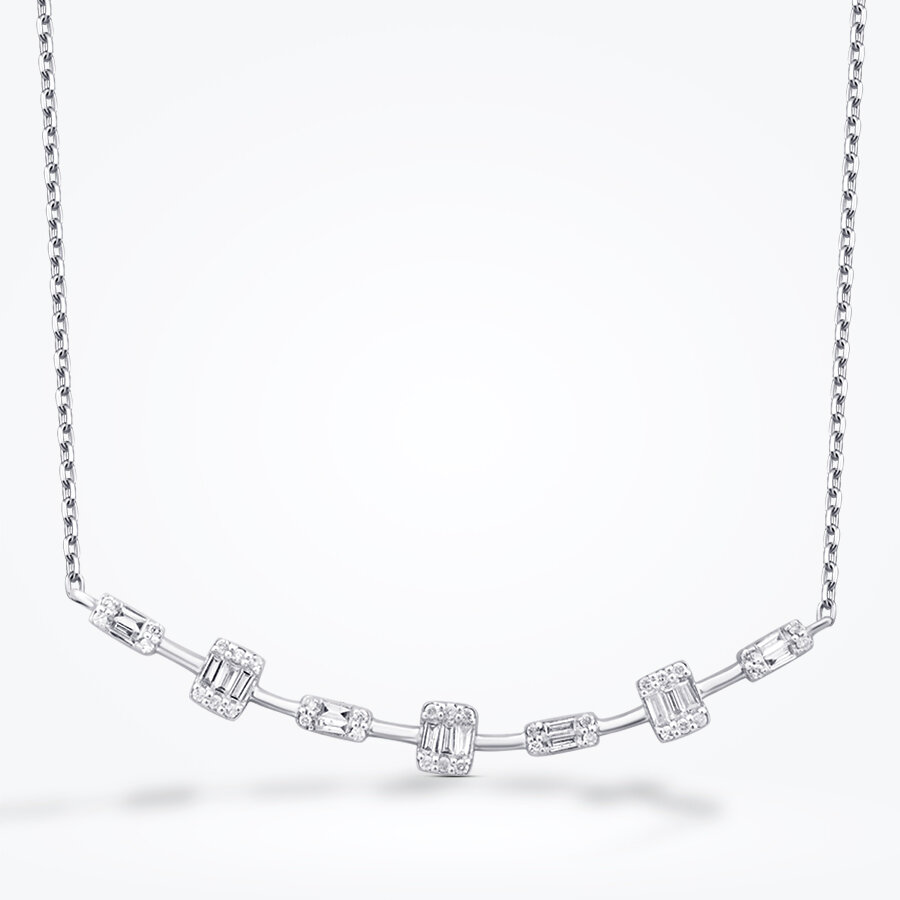 0.33 Karat Pırlanta Baget Kolye - Baroni Diamond