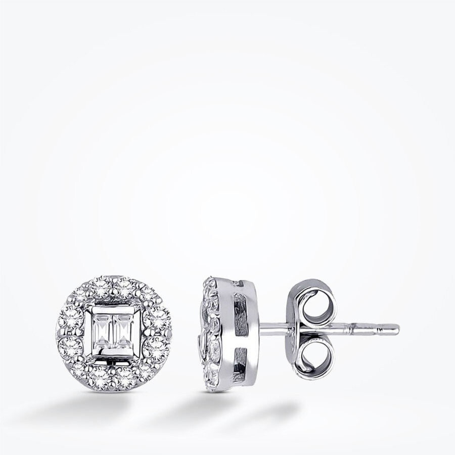 0.33 Karat Pırlanta Baget Küpe - Baroni Diamond