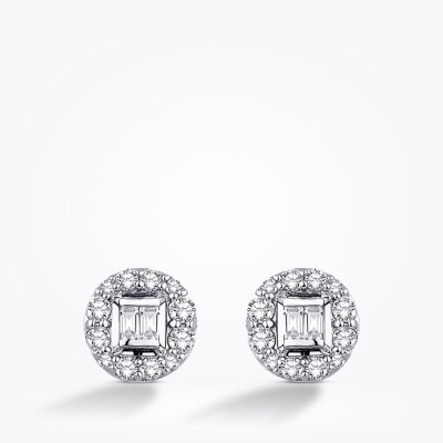 0.33 Karat Pırlanta Baget Küpe - 2