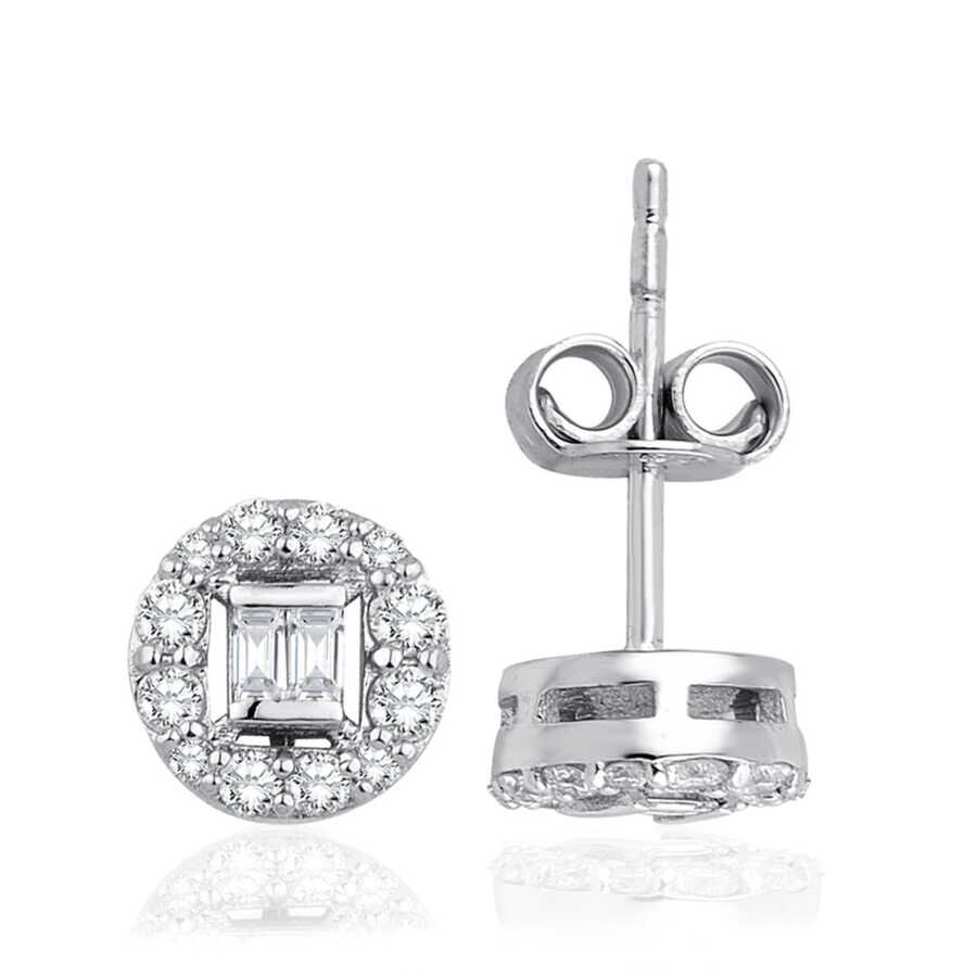 0.33 Karat Pırlanta Baget Küpe - Baroni Diamond