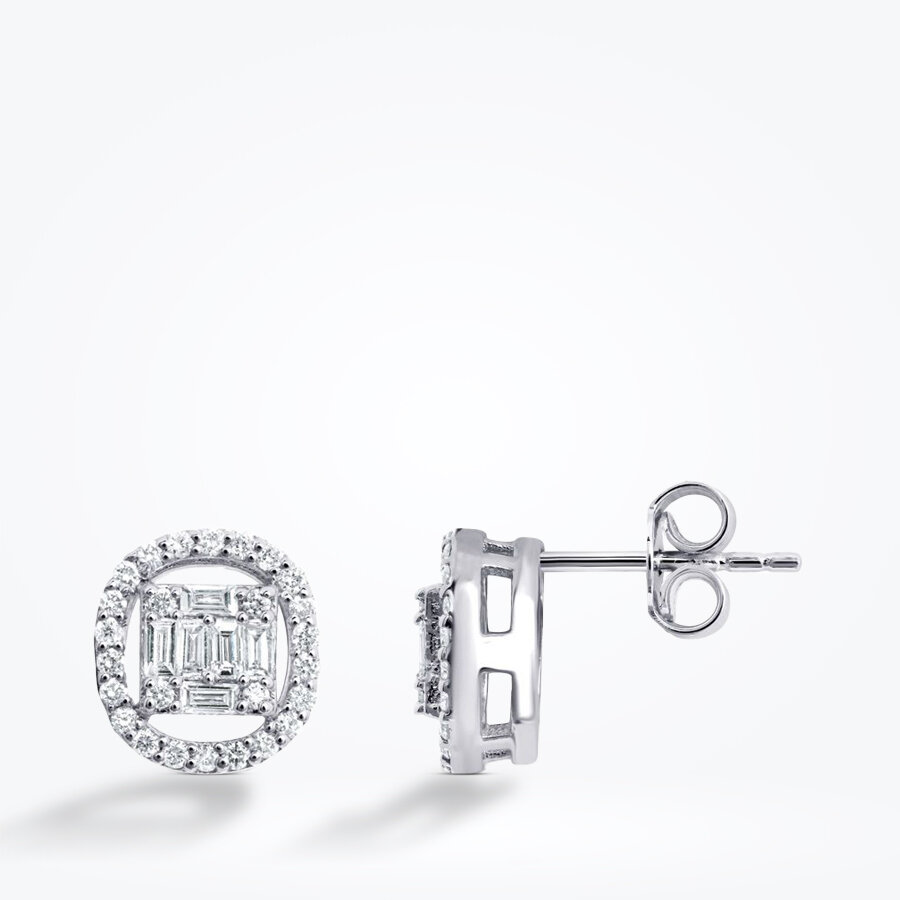 0.33 Karat Pırlanta Baget Küpe - Baroni Diamond