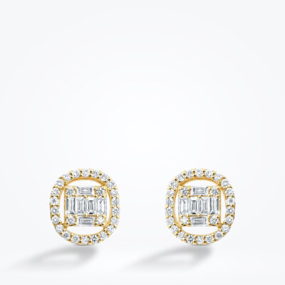 0.33 Karat Pırlanta Baget Küpe - Baroni Diamond (1)