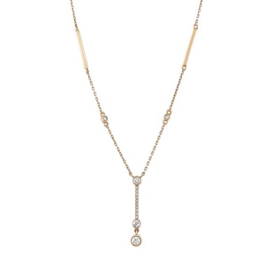 0.33 Karat Pırlanta Rose Taşlı Kolye - 1
