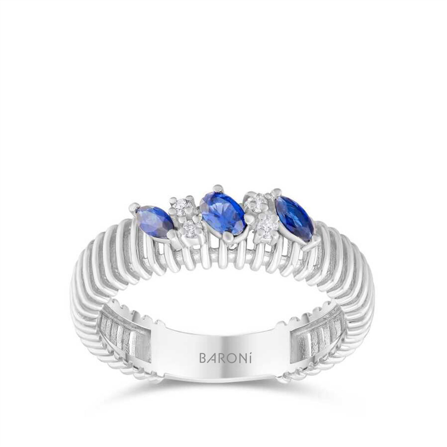 0.33 Karat Pırlanta Safir Yüzük - Baroni Diamond