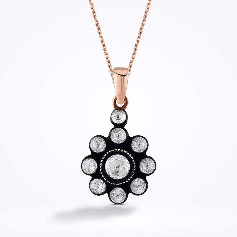 0.34 Karat Elmas Gül Kolye - Baroni Diamond