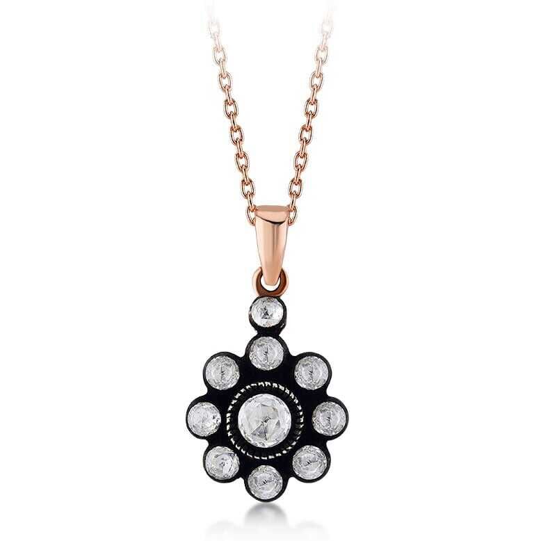 0.34 Karat Elmas Gül Kolye - Baroni Diamond