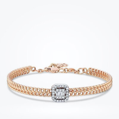 0.34 Karat Pırlanta Baget Bileklik - 1