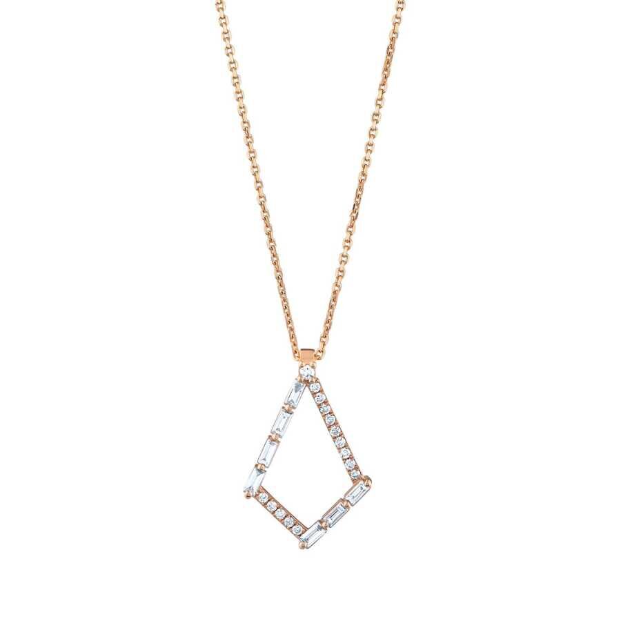 0.34 Karat Pırlanta Baget Kolye - Baroni Diamond