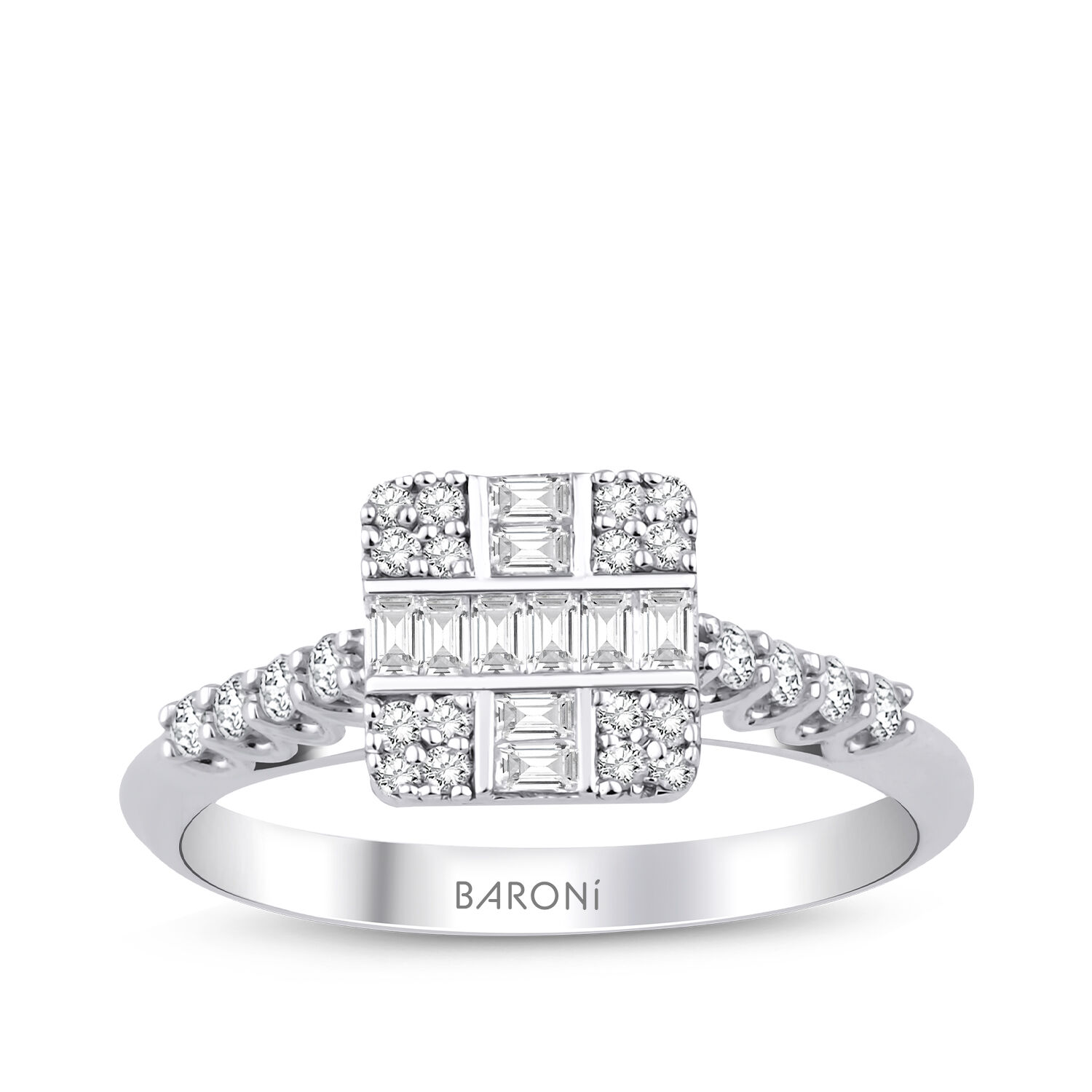 0.34 Karat Pırlanta Baget Yüzük - Baroni Diamond
