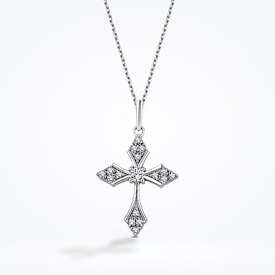 0.34 Karat Pırlanta Haç Kolye - 1