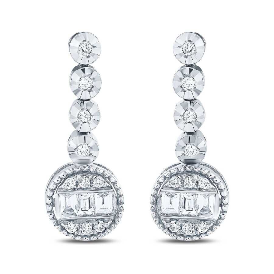 0.32 Karat Pırlanta Baget Küpe - Baroni Diamond