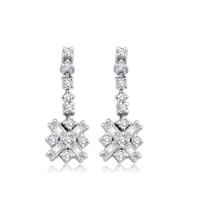 0.35 Karat Pırlanta Baget Küpe - Baroni Diamond