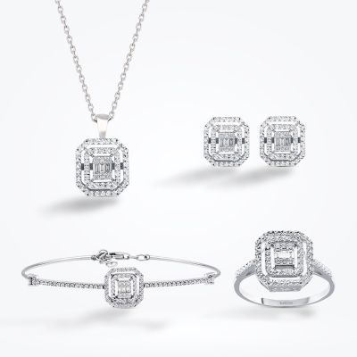 0.35 Karat Pırlanta Baget Set 