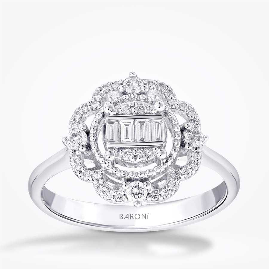 0.35 Karat Pırlanta Baget Yüzük - Baroni Diamond