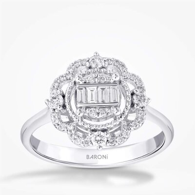 0.35 Karat Pırlanta Baget Yüzük - Baroni Diamond