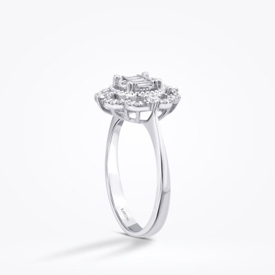 0.35 Karat Pırlanta Baget Yüzük - 2