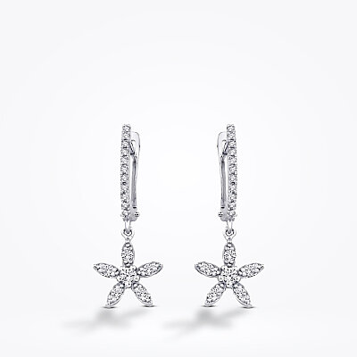 0.35 Karat Pırlanta Çiçek Küpe - Baroni Diamond (1)