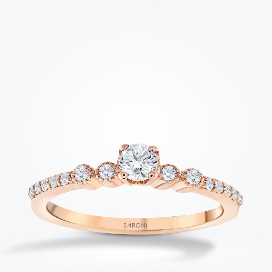 0.35 Karat Pırlanta Rose Tektaş Yüzük - Baroni Diamond