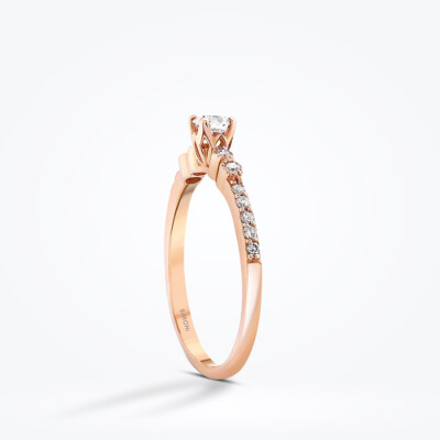 0.35 Karat Pırlanta Rose Tektaş Yüzük - 2