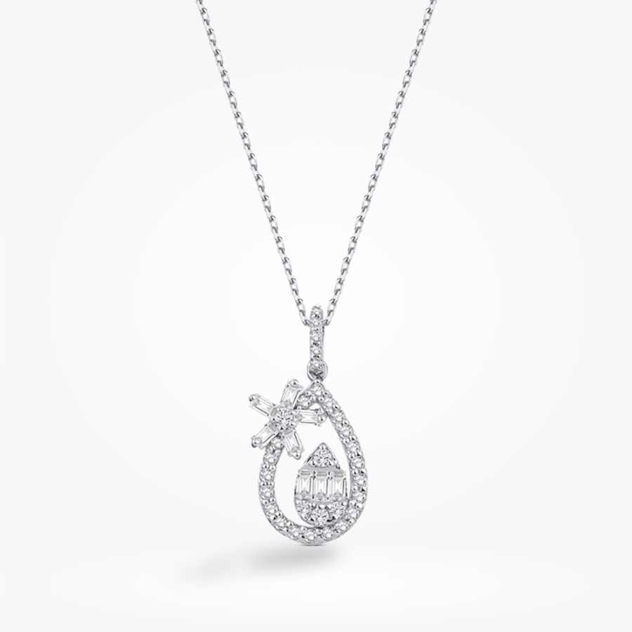0.36 Karat Pırlanta Baget Kolye - Baroni Diamond