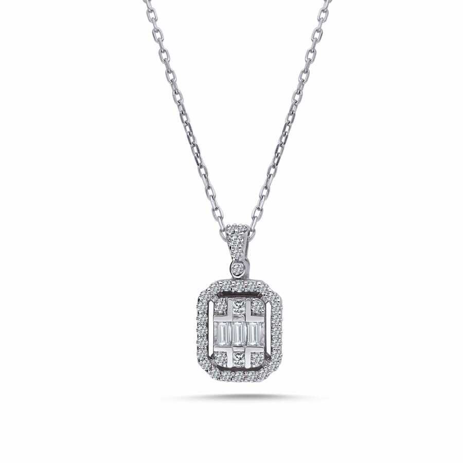 0.36 Karat Pırlanta Baget Kolye - Baroni Diamond