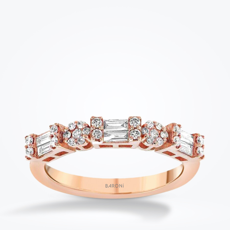 0.36 Karat Pırlanta Baget Rose Yüzük - Baroni Diamond