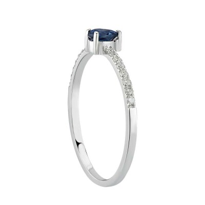 0.36 Karat Pırlanta Damla Safir Yüzük - Baroni Diamond (1)