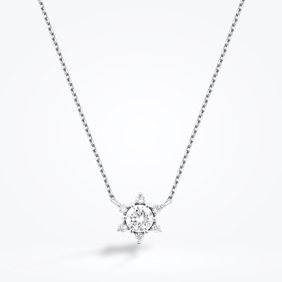 0.36 Karat Pırlanta Lotus Tektaş Kolye