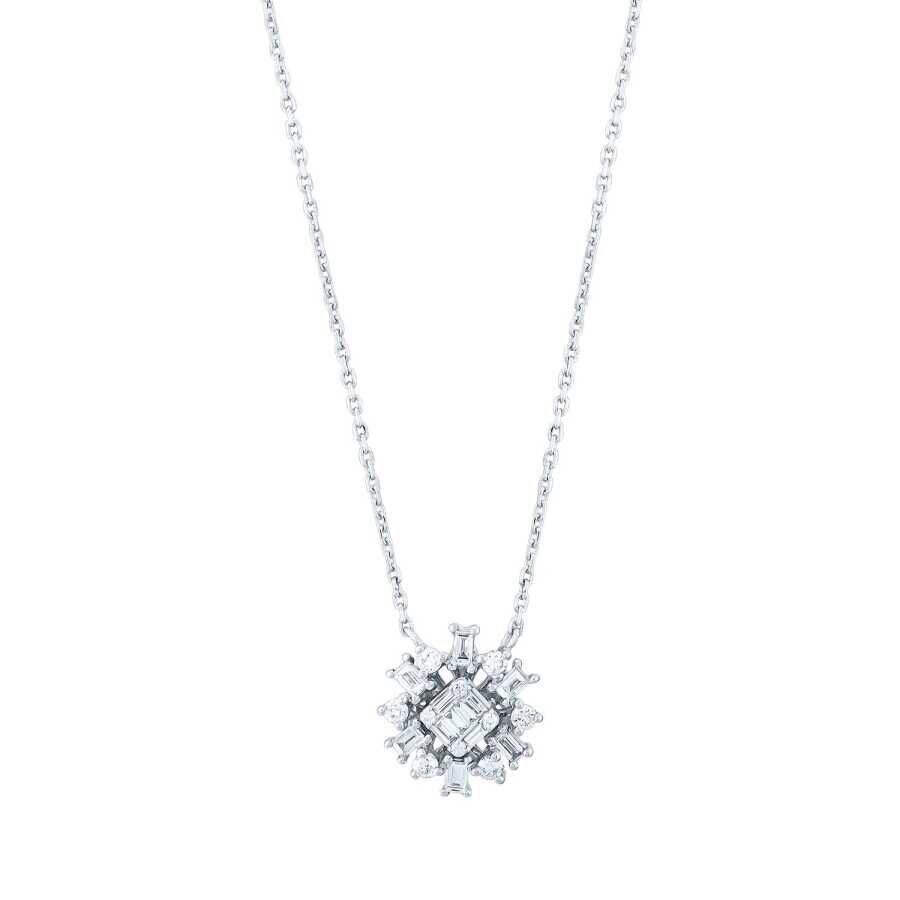 0.37 Karat Pırlanta Baget Çiçek Kolye - Baroni Diamond