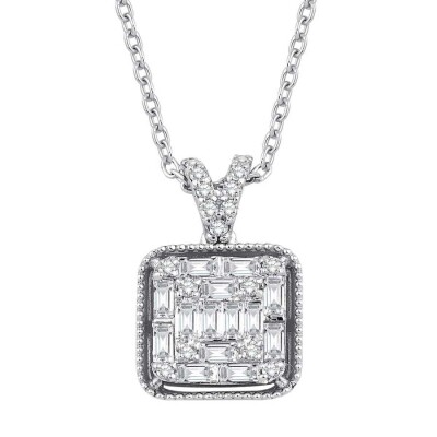 0.37 Karat Pırlanta Baget Kolye - Baroni Diamond (1)